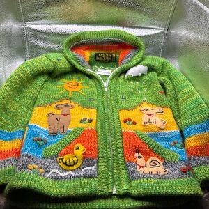 Colorful Animal Knit Sweater